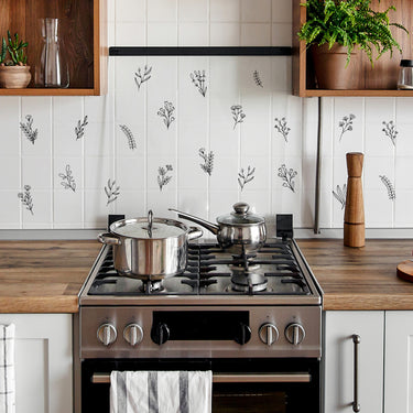 Black Floral Value Wall Decals